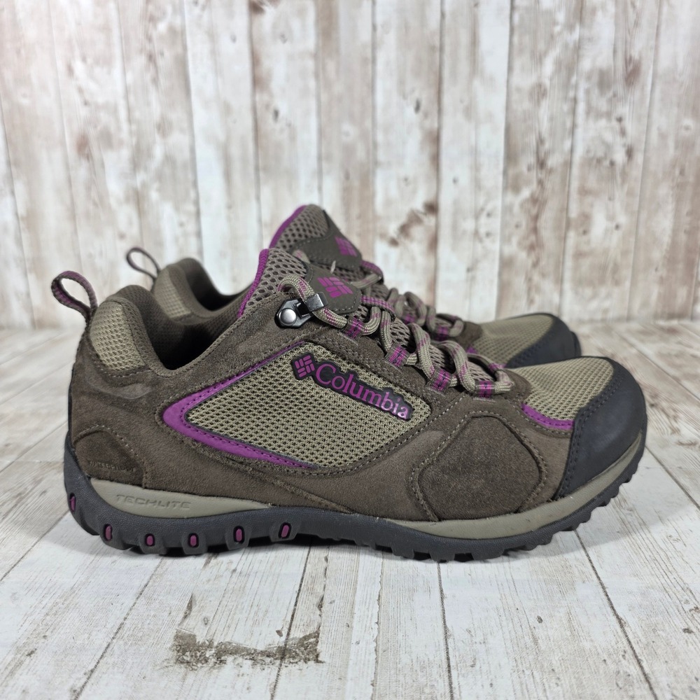 Columbia Redmond‎ Brown Purple Suede Mesh Hiking Shoes Womens 7 YL5379-227